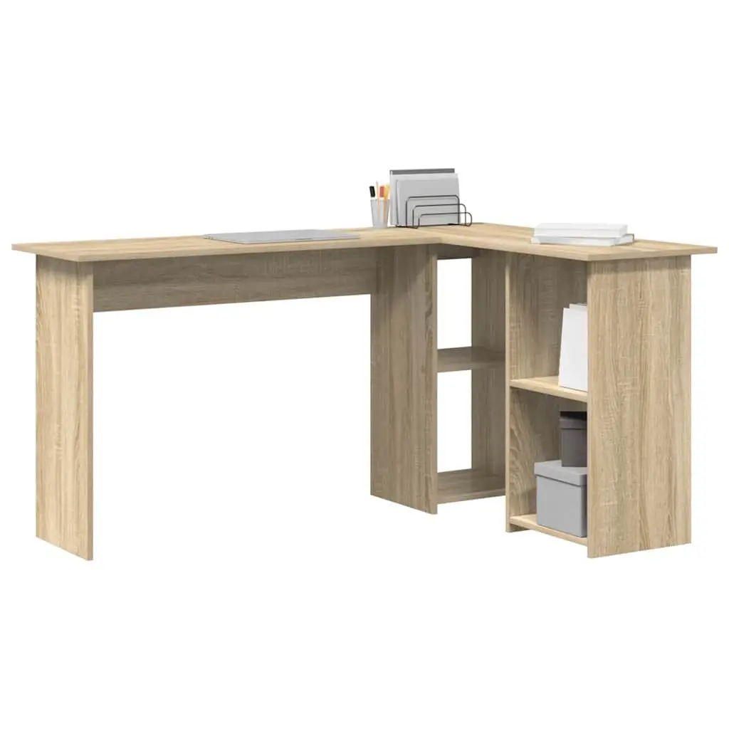 Sonoma Oak Corner Desk with Shelf for Home Office