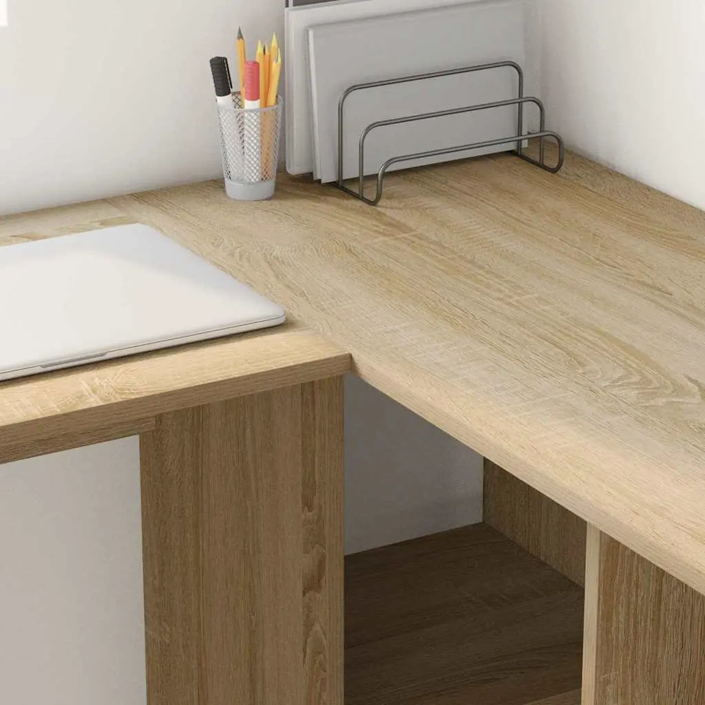 Sonoma Oak Corner Desk with Shelf for Home Office