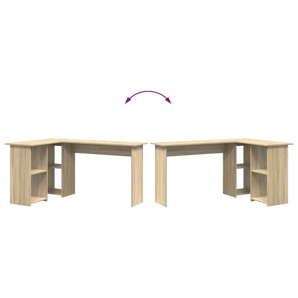 Sonoma Oak Corner Desk with Shelf for Home Office