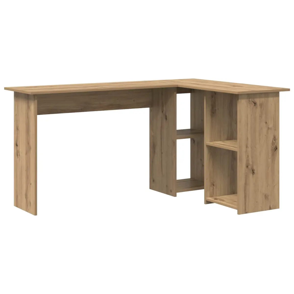 Corner Desk Engineered Wood Modern Office Workspace Brown 142 x 102 x 73 cm