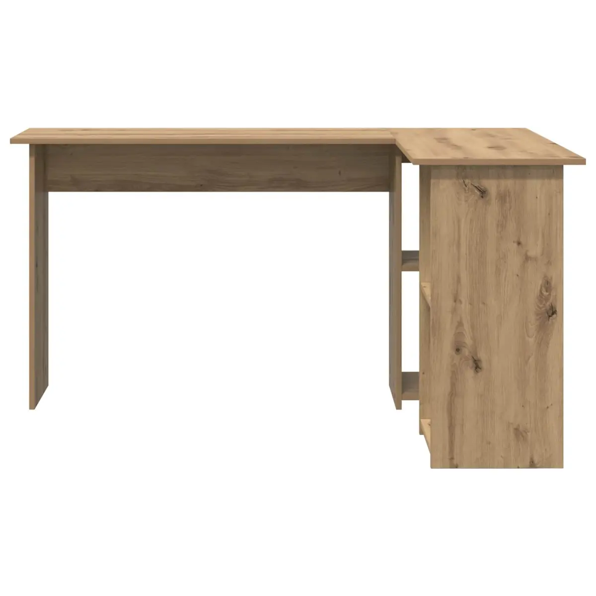 Corner Desk Engineered Wood Modern Office Workspace Brown 142 x 102 x 73 cm
