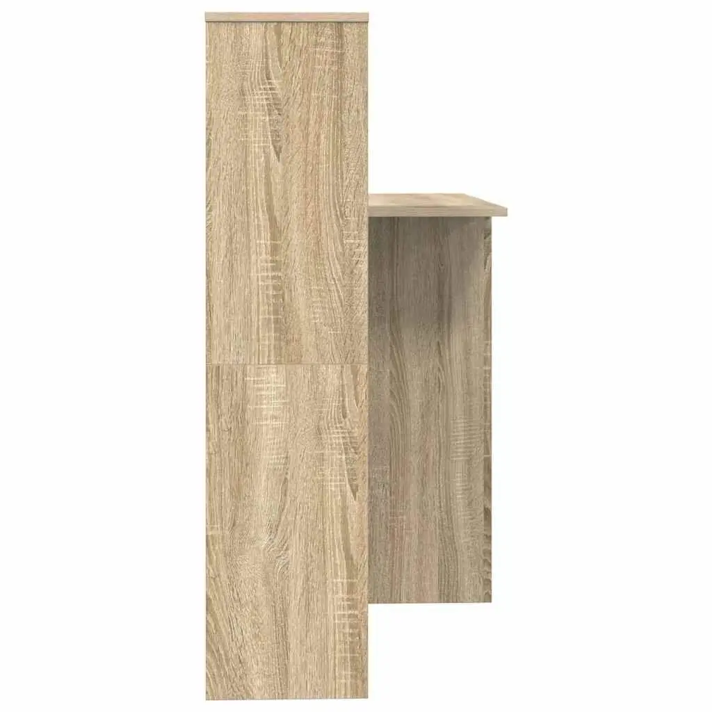 Brown Sonoma Oak Engineered Wood Desk with Storage