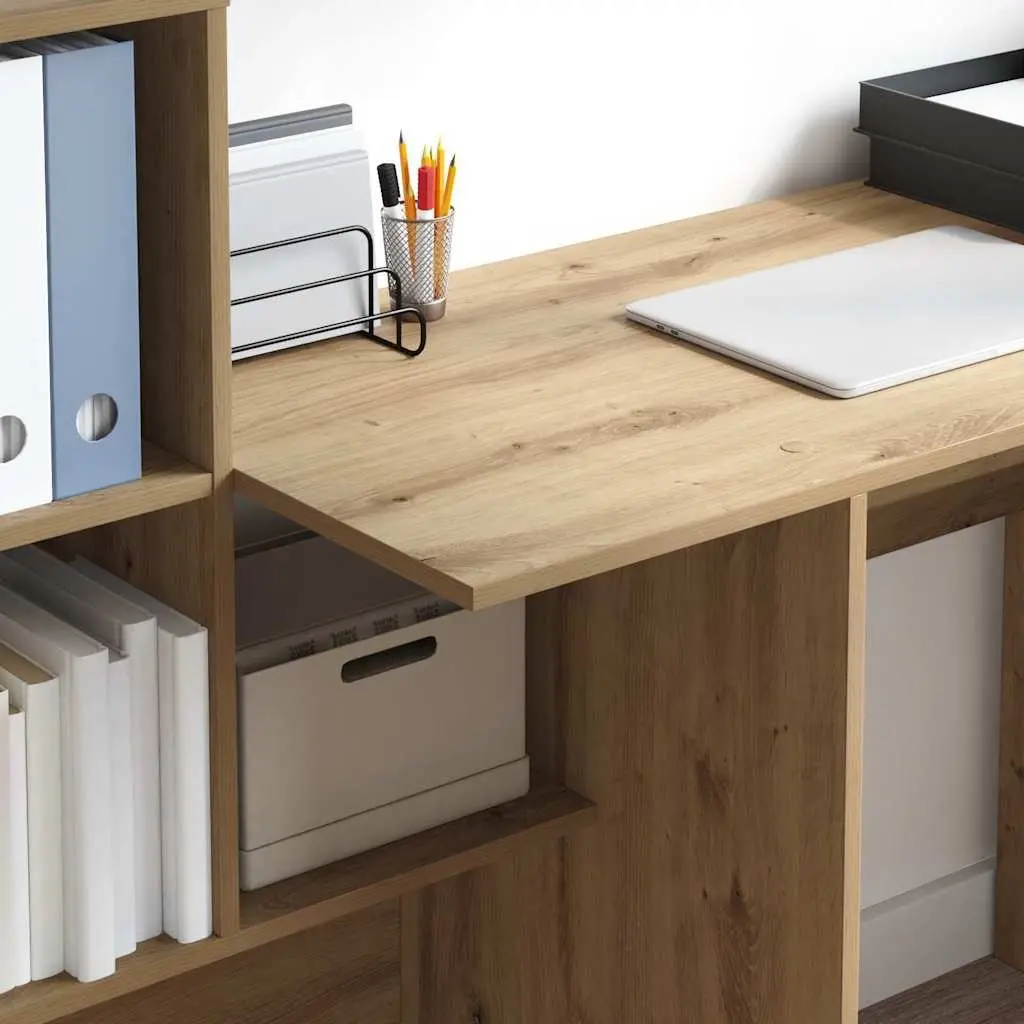 Brown Engineered Wood Desk for Home Office and Study