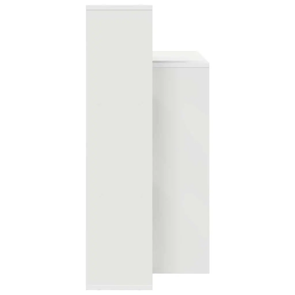 White Desk with Integrated Shelf for Home Office