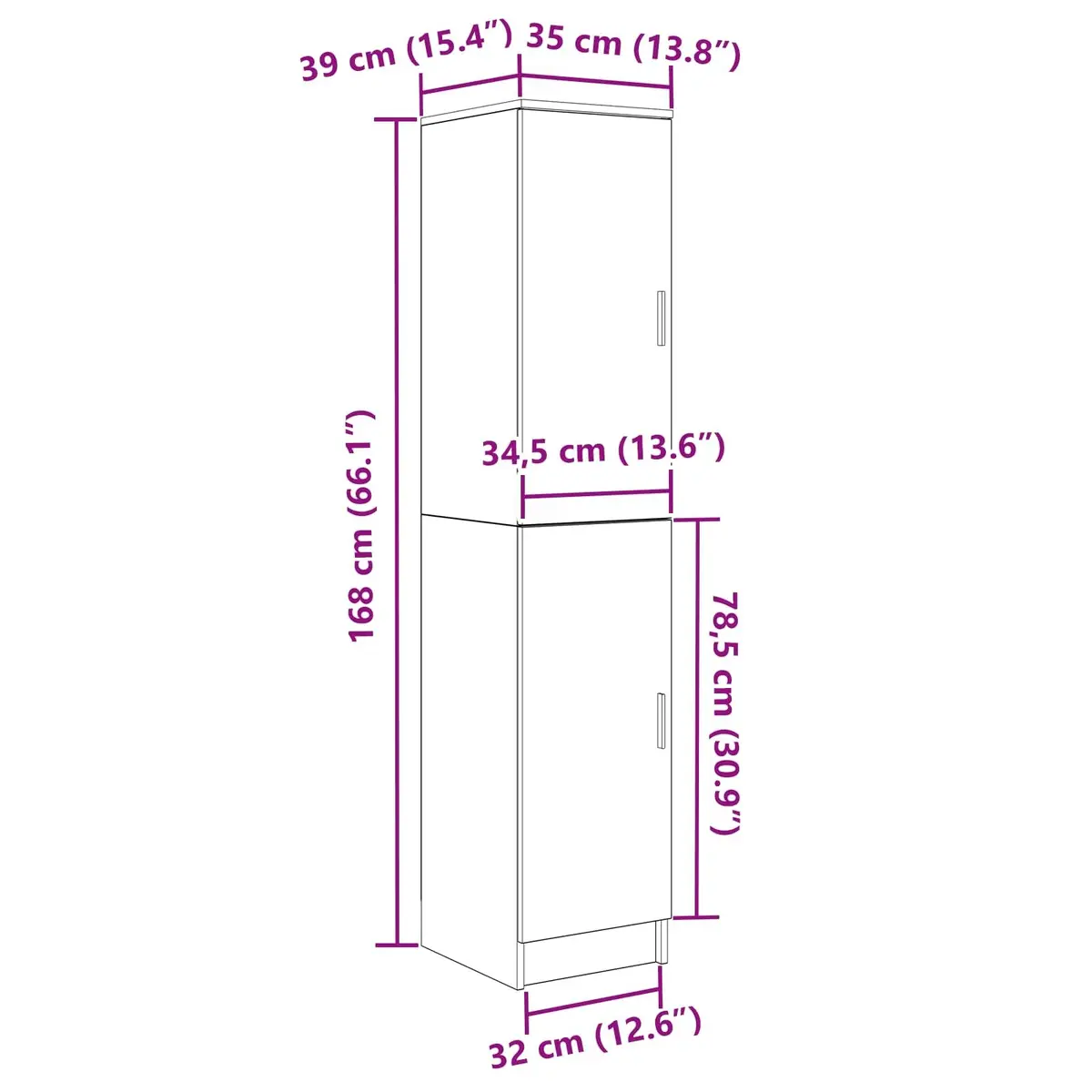White Highboard Storage Cabinet for Home