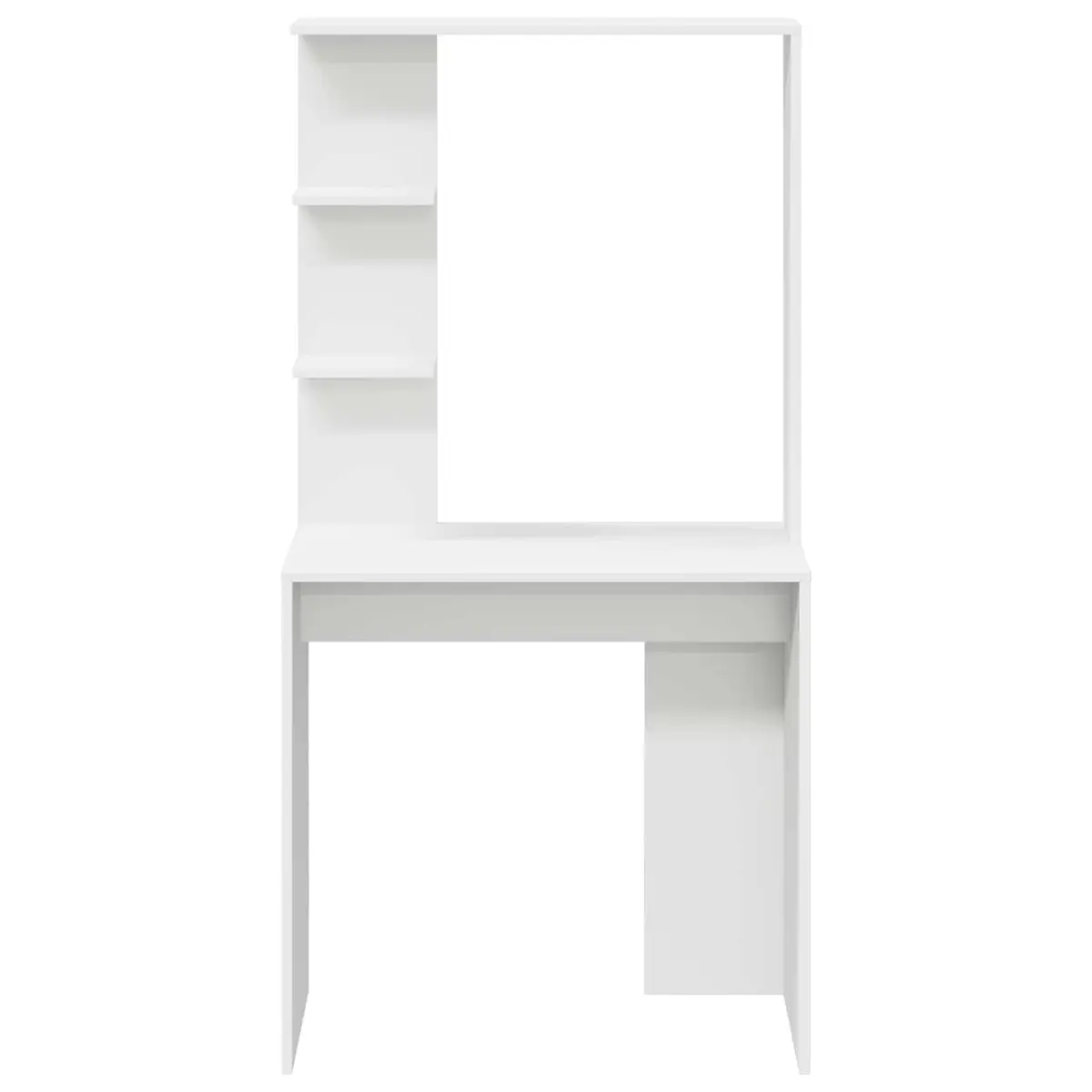 White Writing Desk with Integrated Shelves
