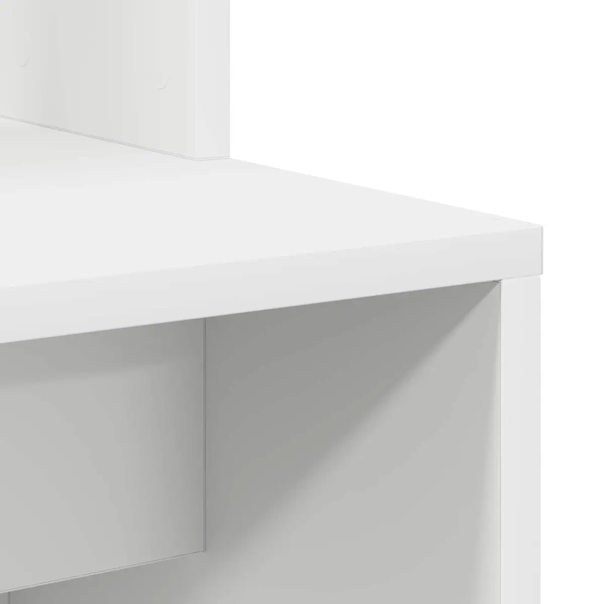 White Writing Desk with Integrated Shelves