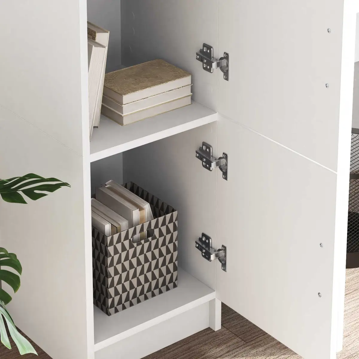 White Highboard Storage Cabinet Modern Living Room Dining Sideboard Buffet