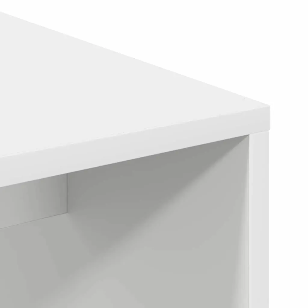 White Computer Desk with Built-in Shelves Storage Office Workstation Study Table
