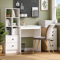 Compact White Writing Desk for Cozy Home Offices