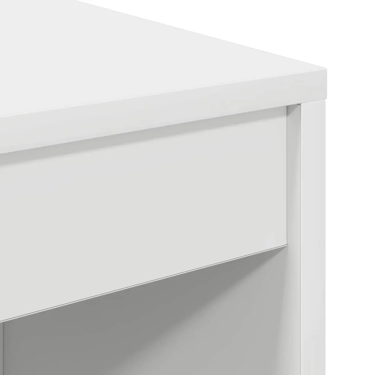 White Writing Desk Compact Home Office Study Computer Workspace Furniture