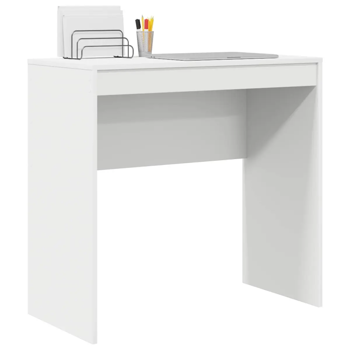 Writing Desk White Compact Engineered Wood 80 x 40 x 76 cm