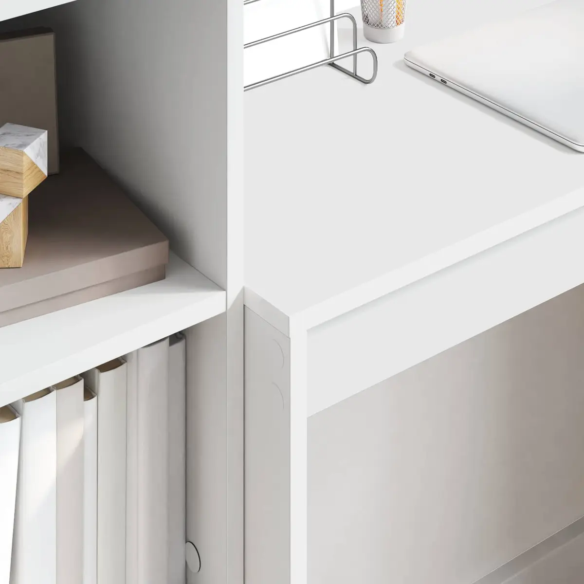 Writing Desk White Compact Engineered Wood 80 x 40 x 76 cm