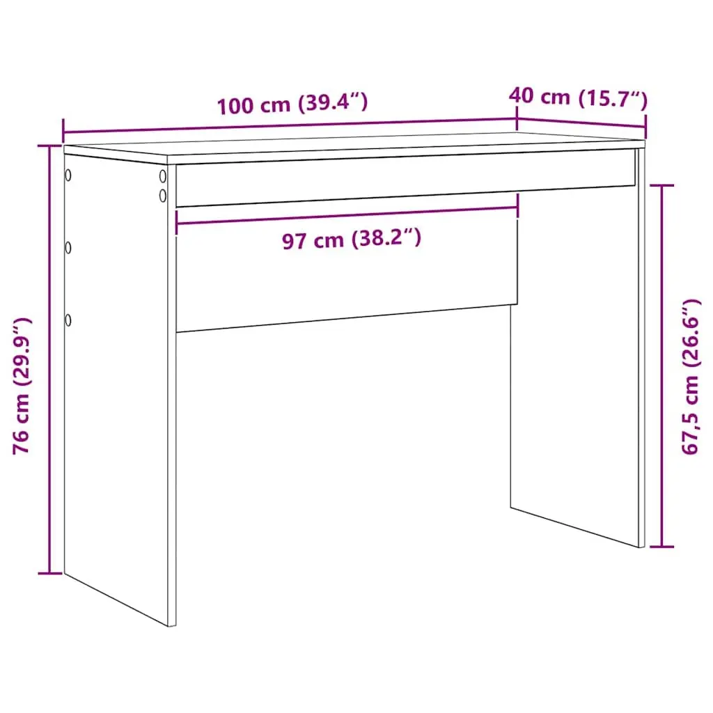 White Writing Desk for Home and Office 100x40x76cm