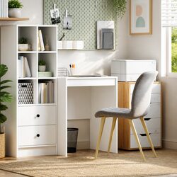 Compact White Writing Desk for Home Study