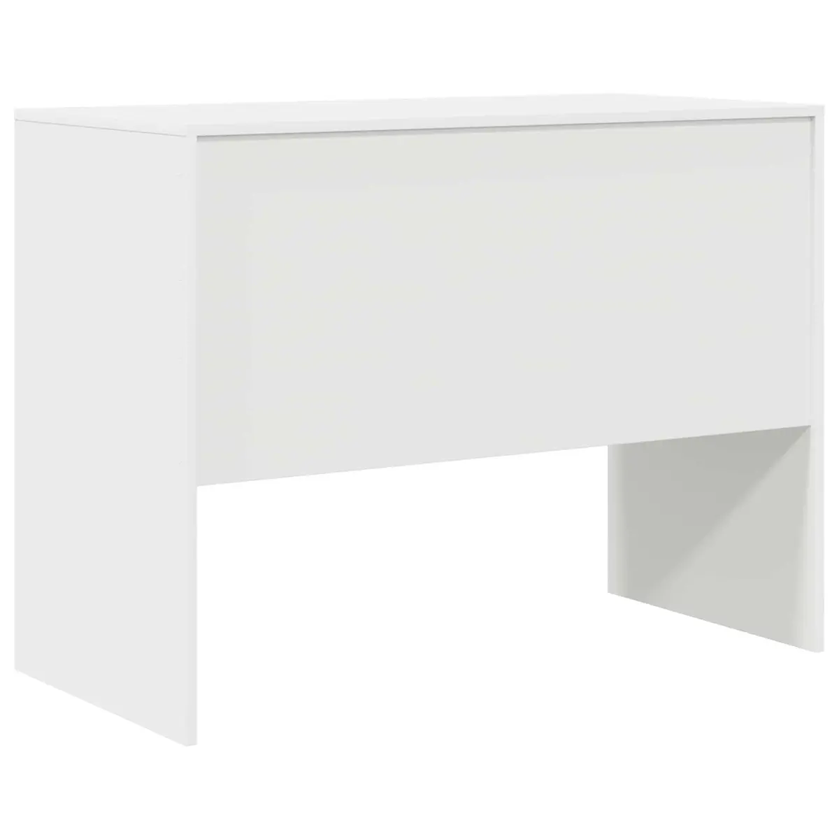 White Writing Desk Compact Office Home Study Engineered Wood Modern Minimalist