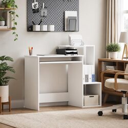 Comfortable White Desk with Drawer for Workspaces