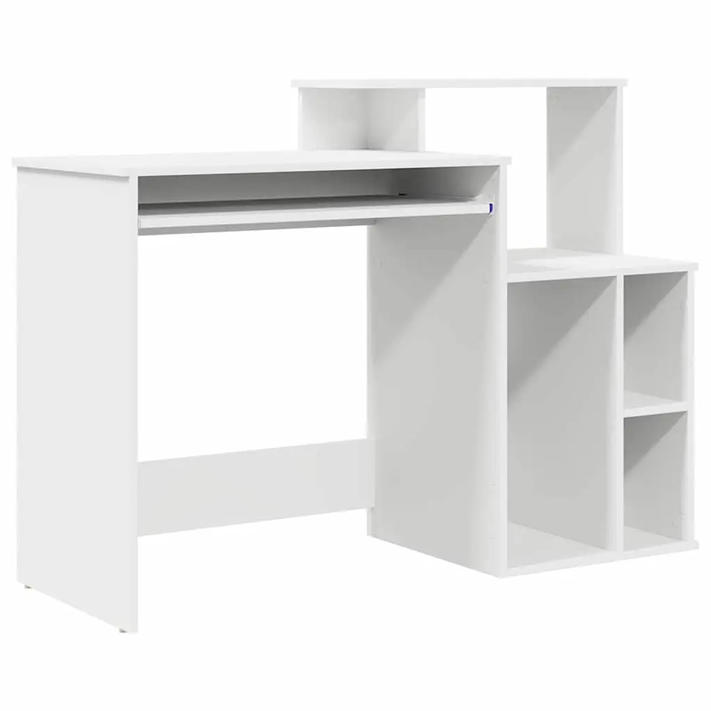 White Desk with Drawer for Home Office