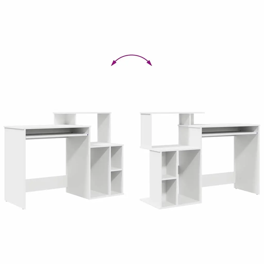 White Desk with Drawer for Home Office