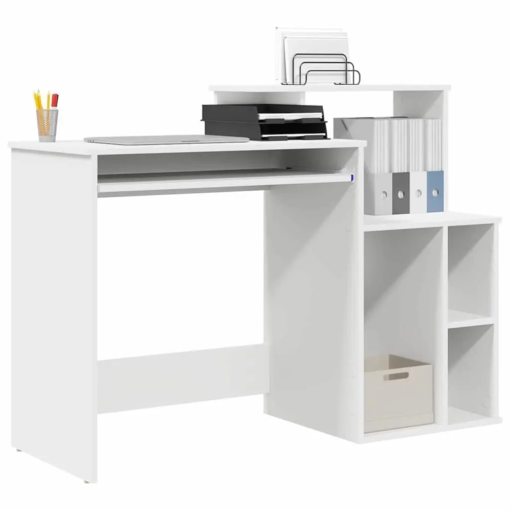 White Desk with Drawer for Home Office