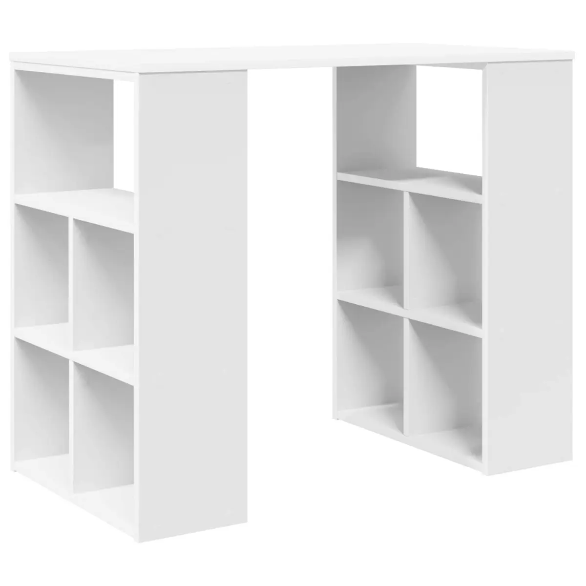 White Writing Desk with Shelves for Home Office