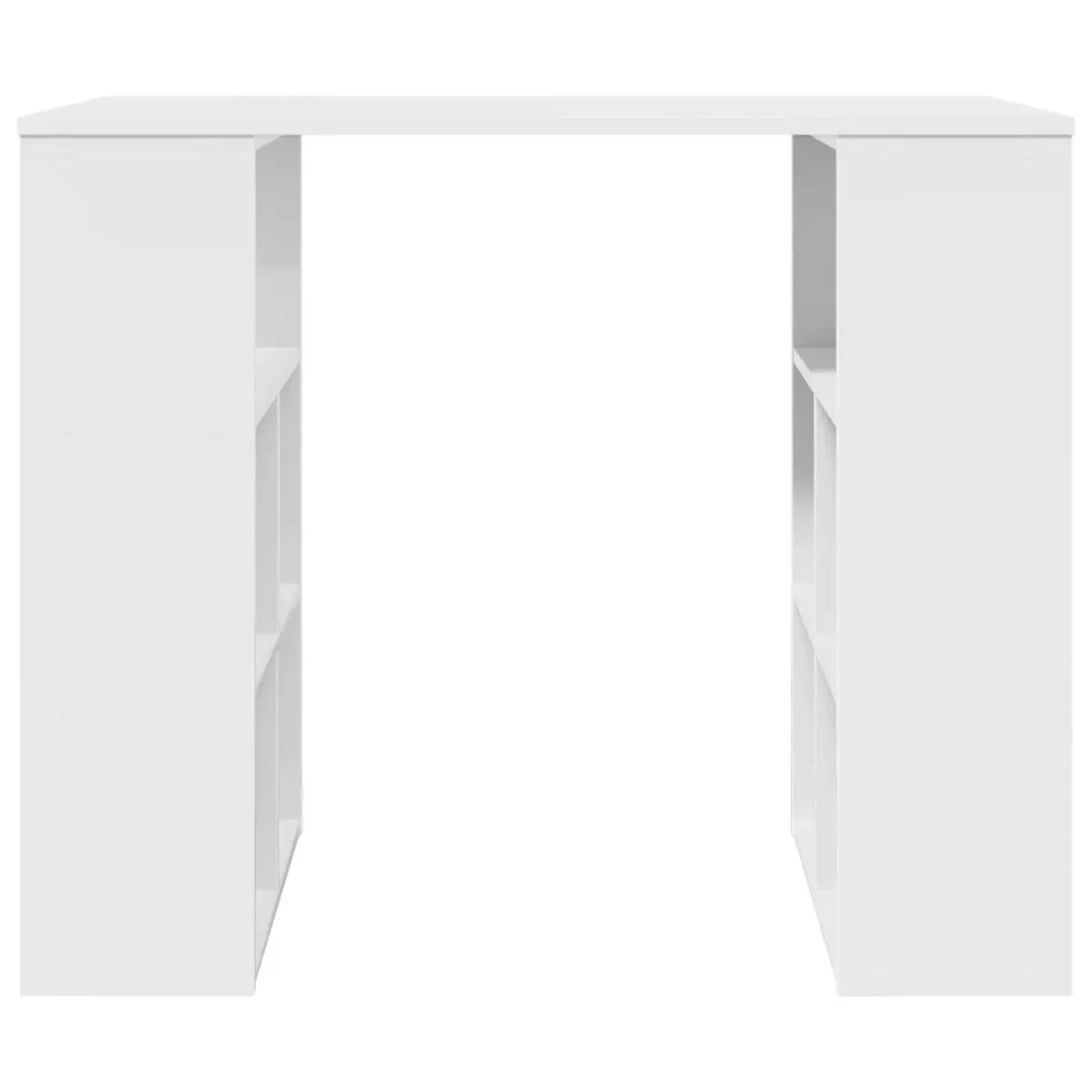White Writing Desk with Shelves for Home Office