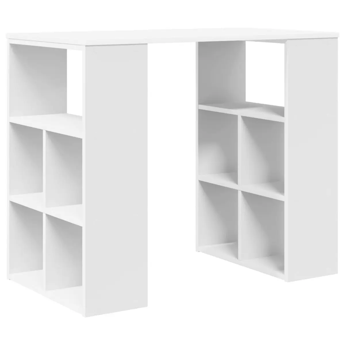 White Writing Desk with Shelves for Home Office