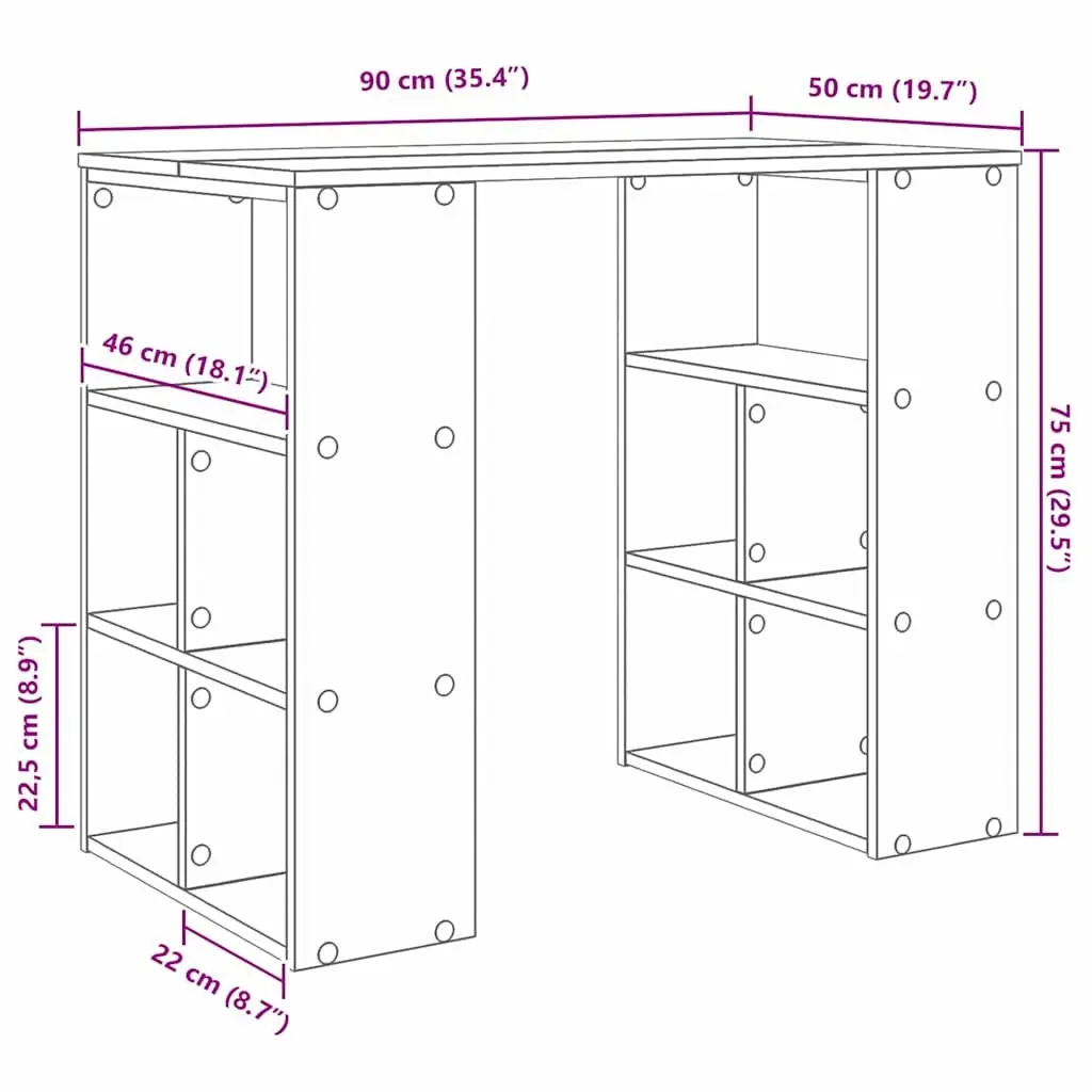 White Writing Desk with Shelves for Home Office