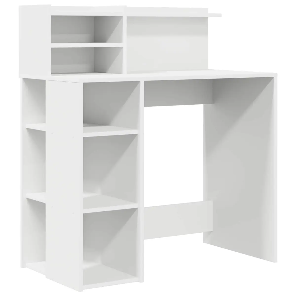 White Desk with Shelf 90 x 48 x 101.5 cm Office Writing Table Storage
