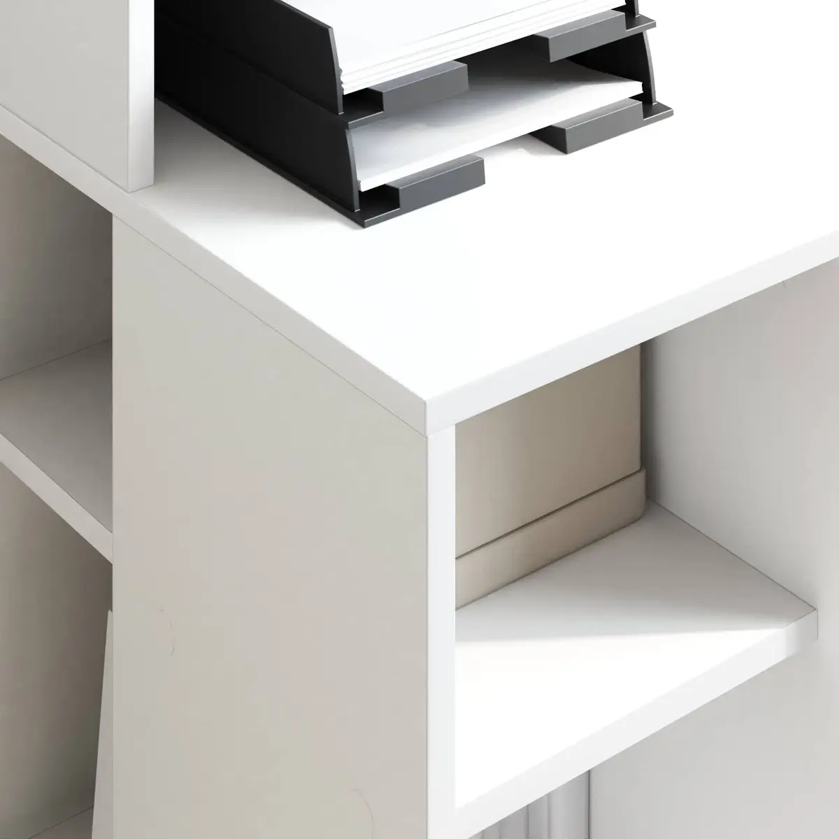 White Desk with Shelf 90 x 48 x 101.5 cm Office Writing Table Storage