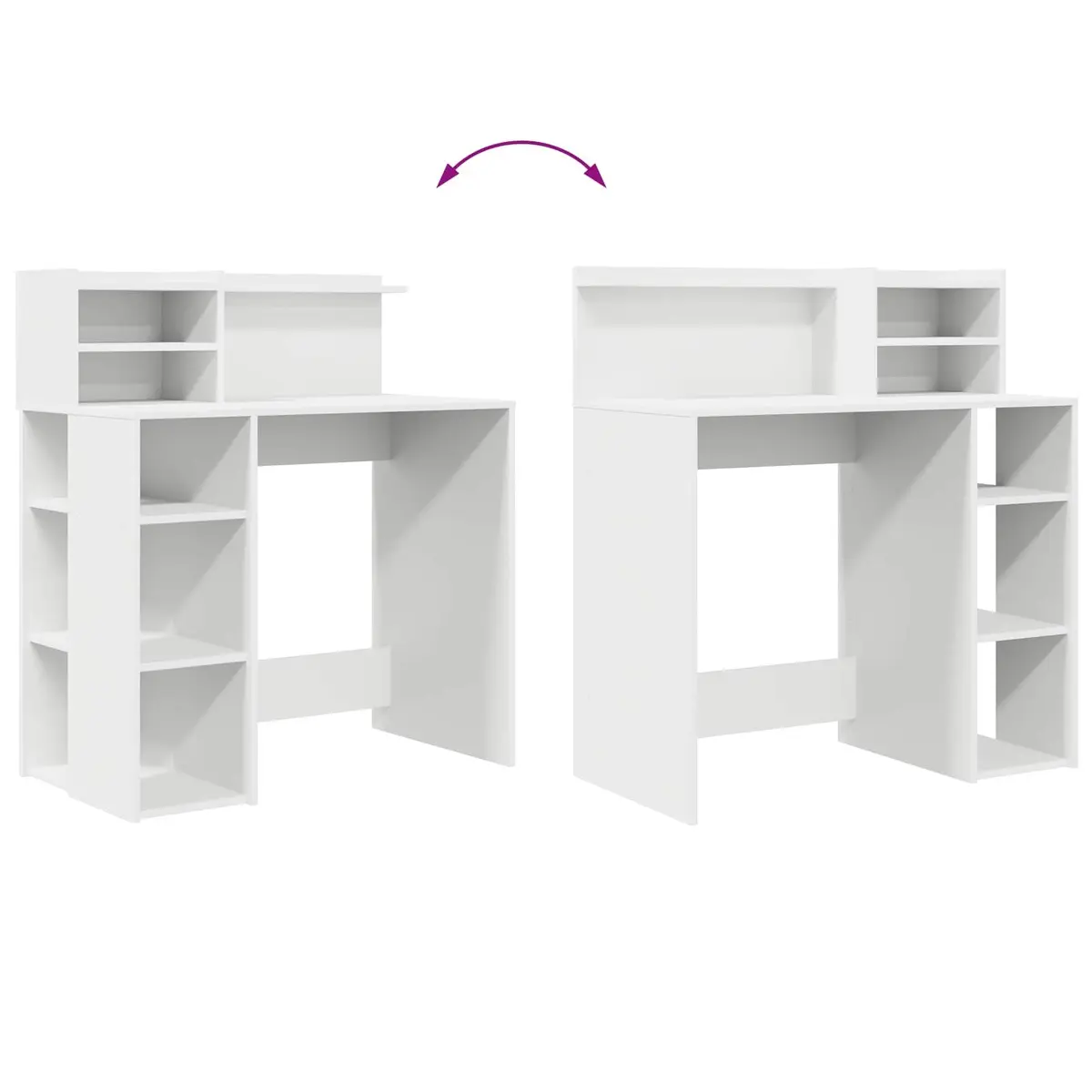 White Desk with Shelf 90 x 48 x 101.5 cm Office Writing Table Storage