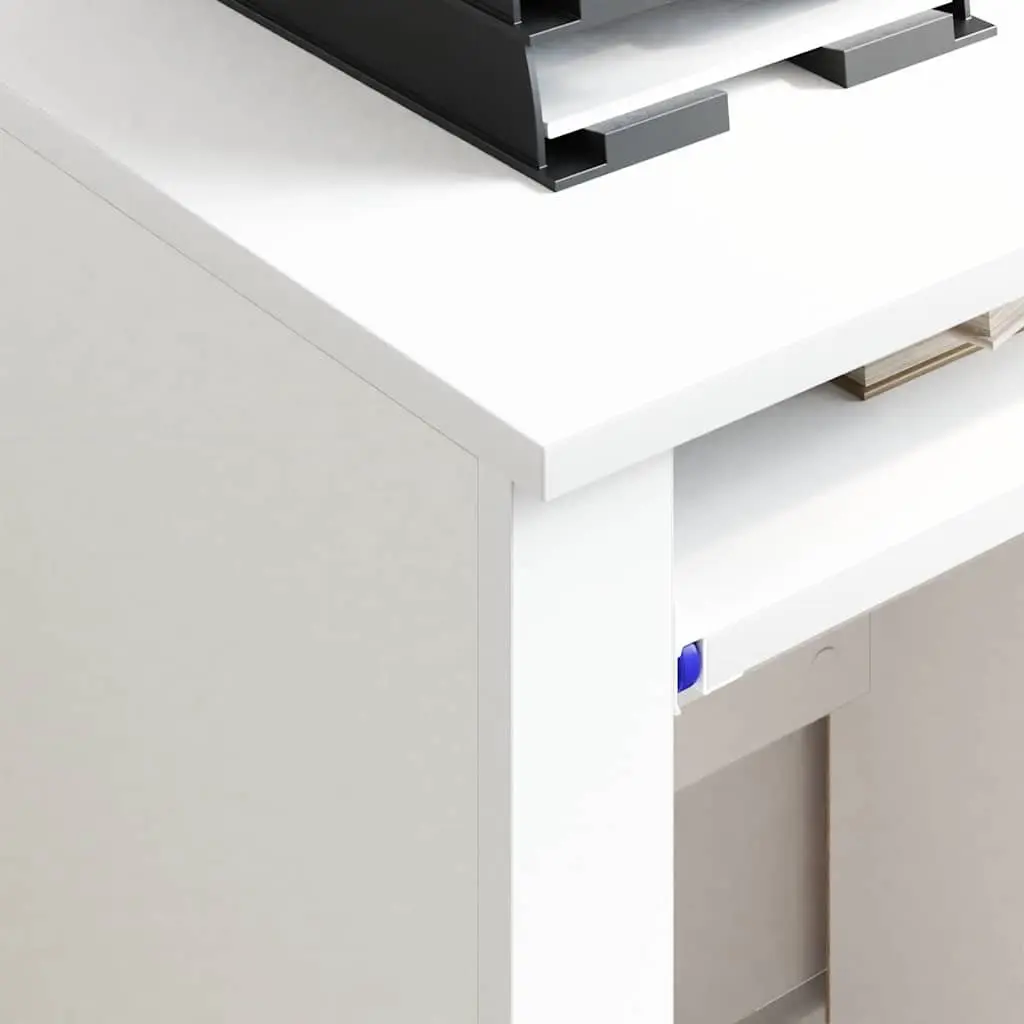 Mobile White Computer Desk for Home Office