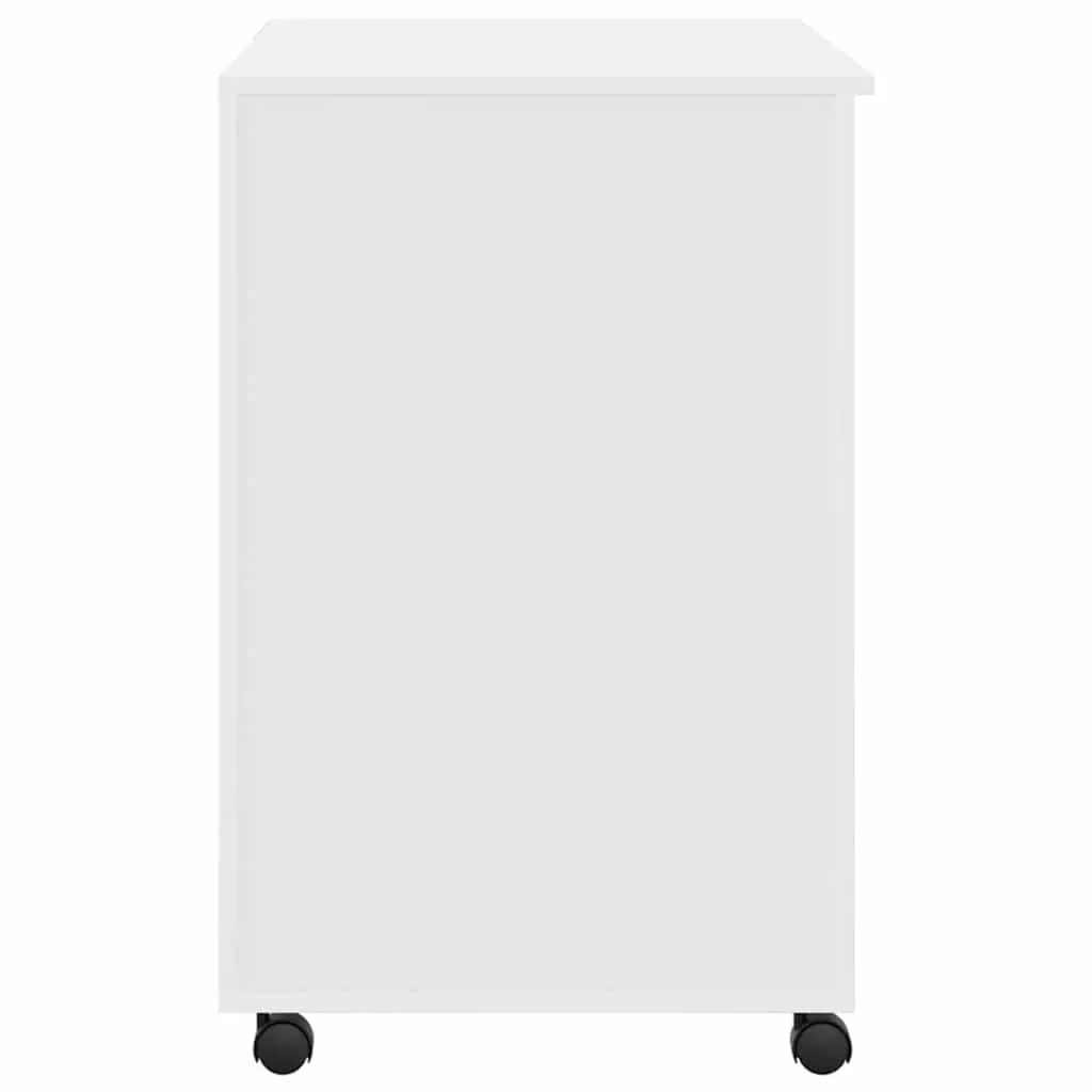 Mobile White Computer Desk for Home Office