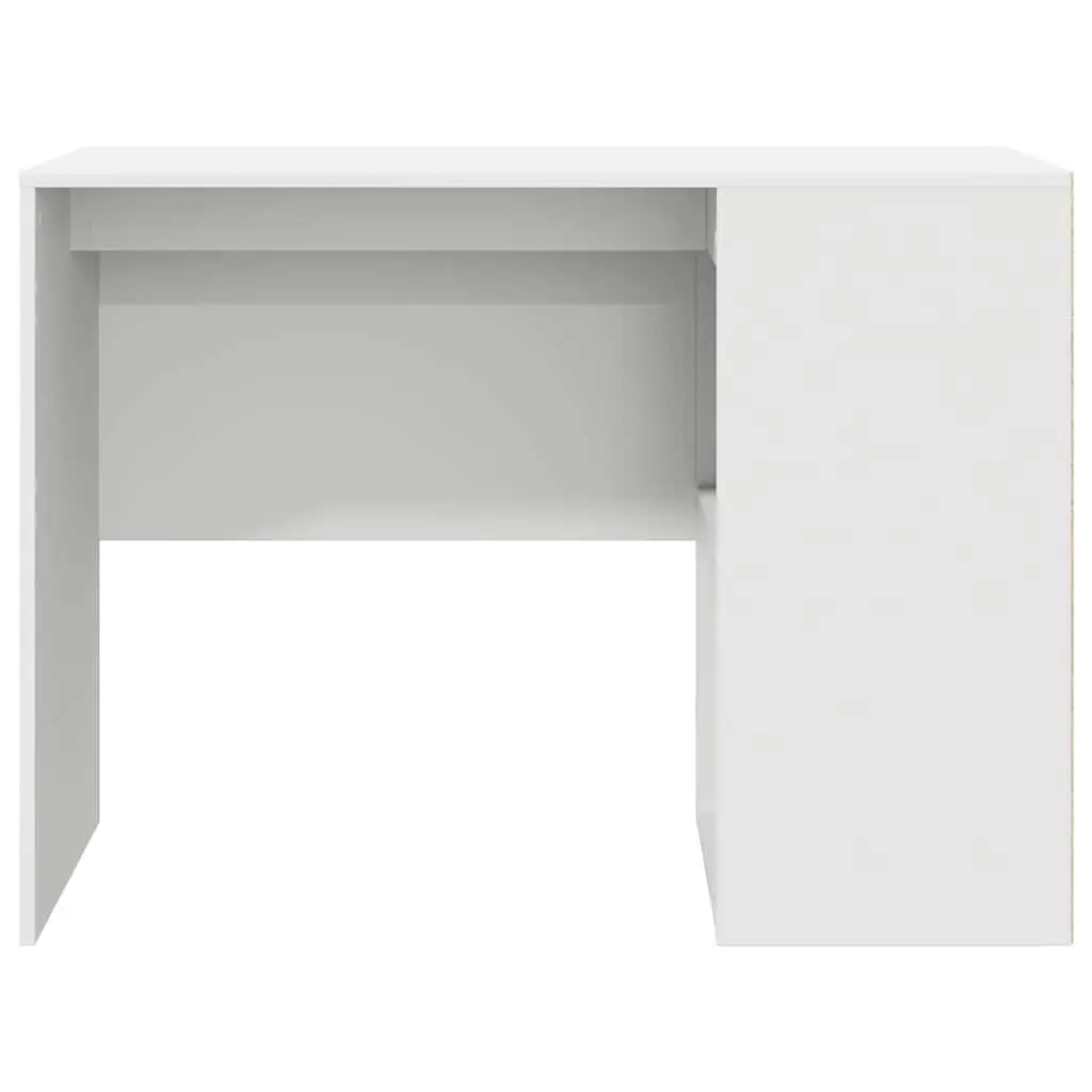 Office Desk White Rectangular 102x50x75cm Engineered Wood with Shelves