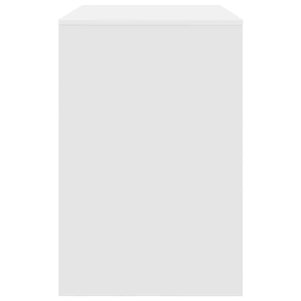 Office Desk White Rectangular 102x50x75cm Engineered Wood with Shelves