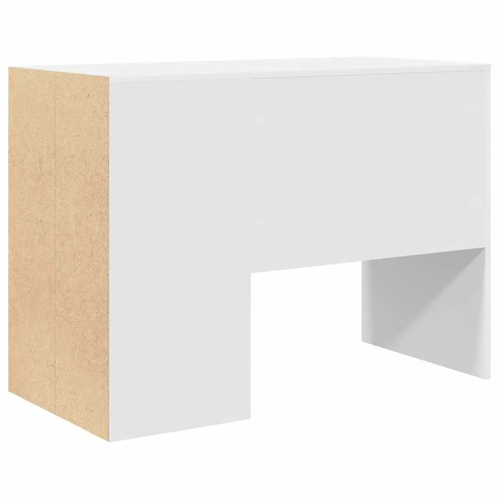 Office Desk White Rectangular 102x50x75cm Engineered Wood with Shelves