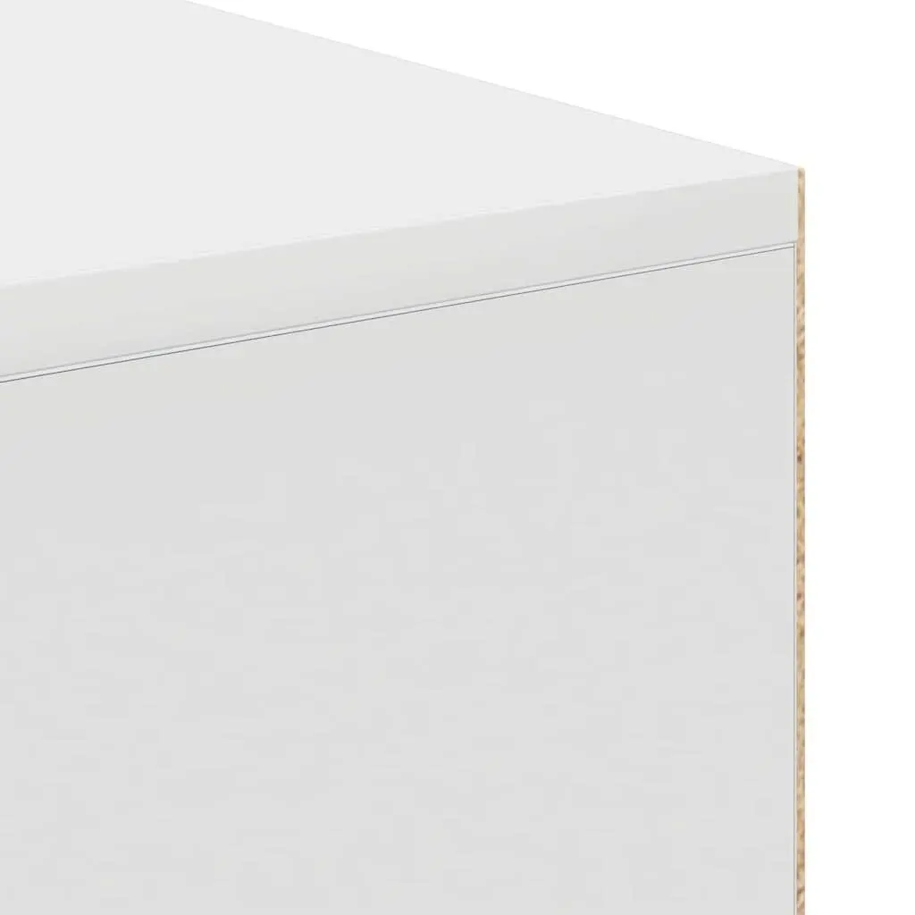 Office Desk White Rectangular 102x50x75cm Engineered Wood with Shelves