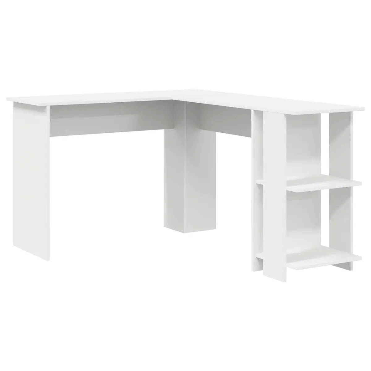 White Corner Desk 140 x 113.5 x 75 cm Engineered Wood