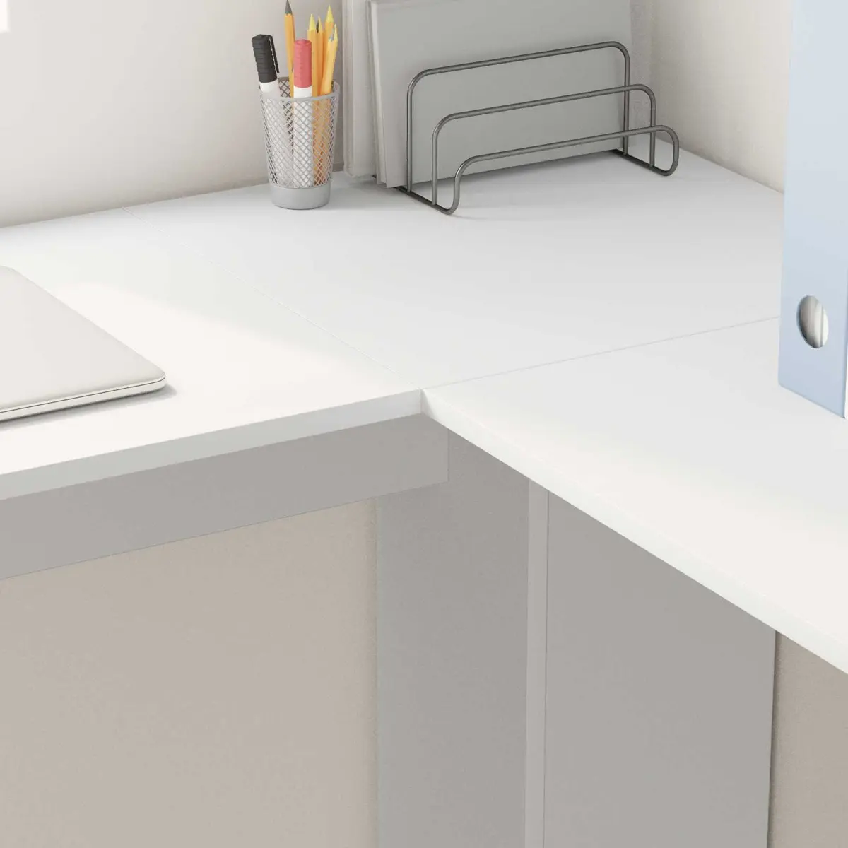 White Corner Desk 140 x 113.5 x 75 cm Engineered Wood