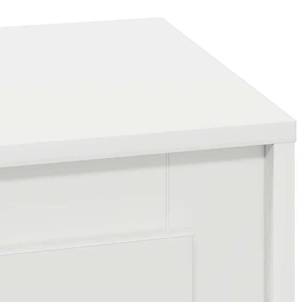 White Modern Rustic Nightstand with USB Charging