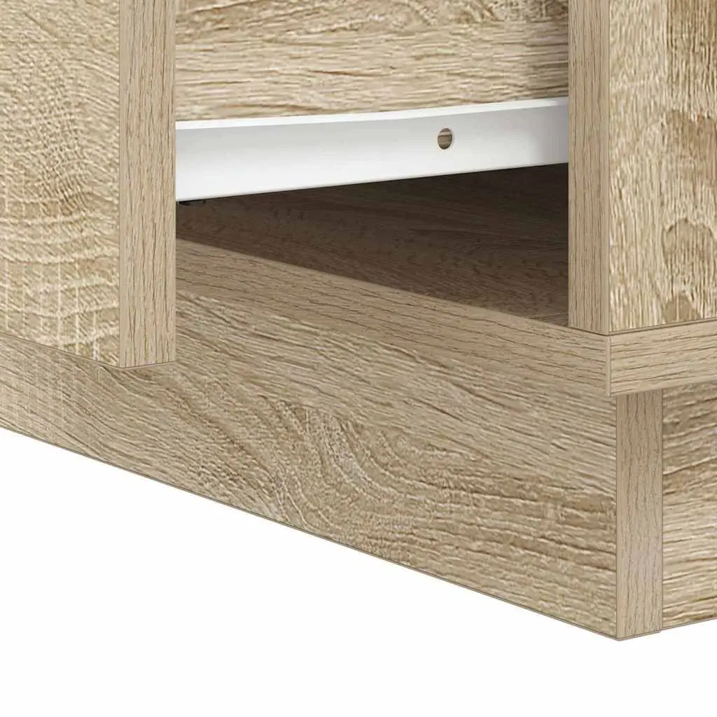 Bedside Cabinet 2 pcs Sonoma Oak Bedroom Nightstand with LED String Lights