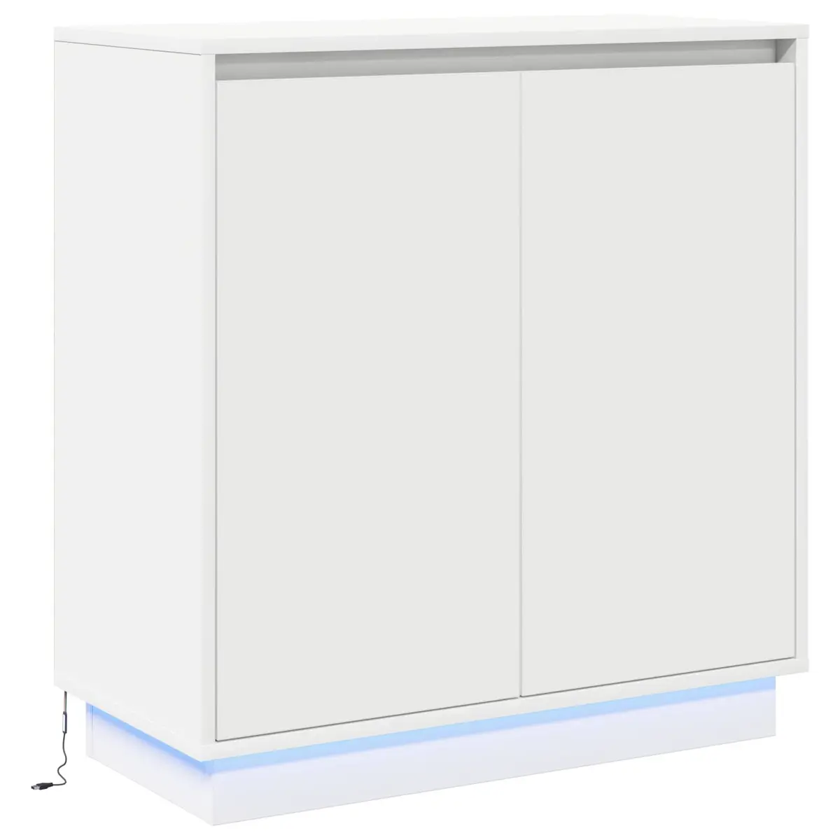 LED Sideboard Storage Cabinet White 71x34.5x75cm Engineered Wood RGB Lighting
