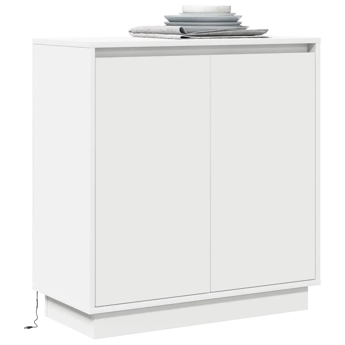 LED Sideboard Storage Cabinet White 71x34.5x75cm Engineered Wood RGB Lighting