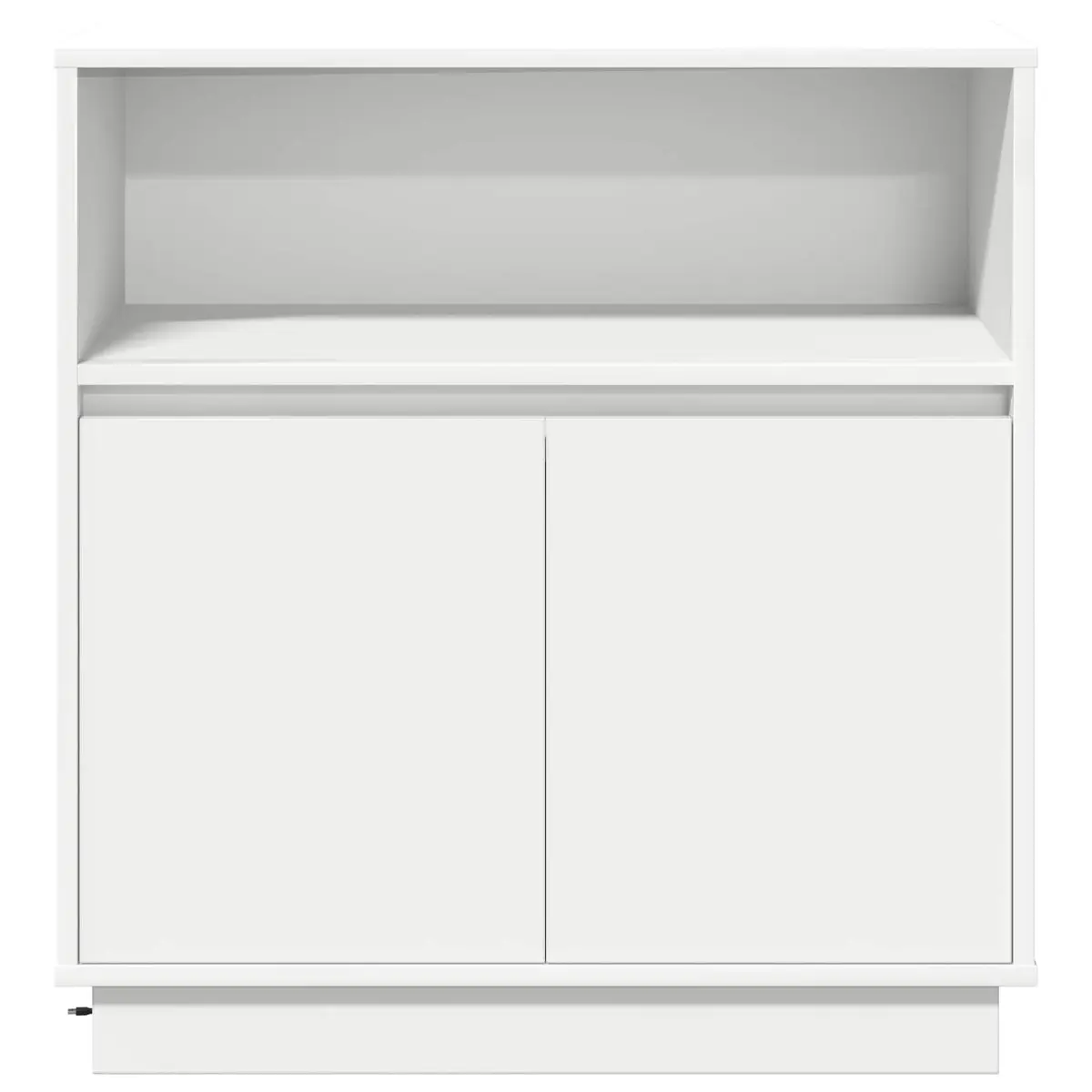 LED Sideboard White Modern Storage Cabinet Engineered Wood Hinged Doors Dining