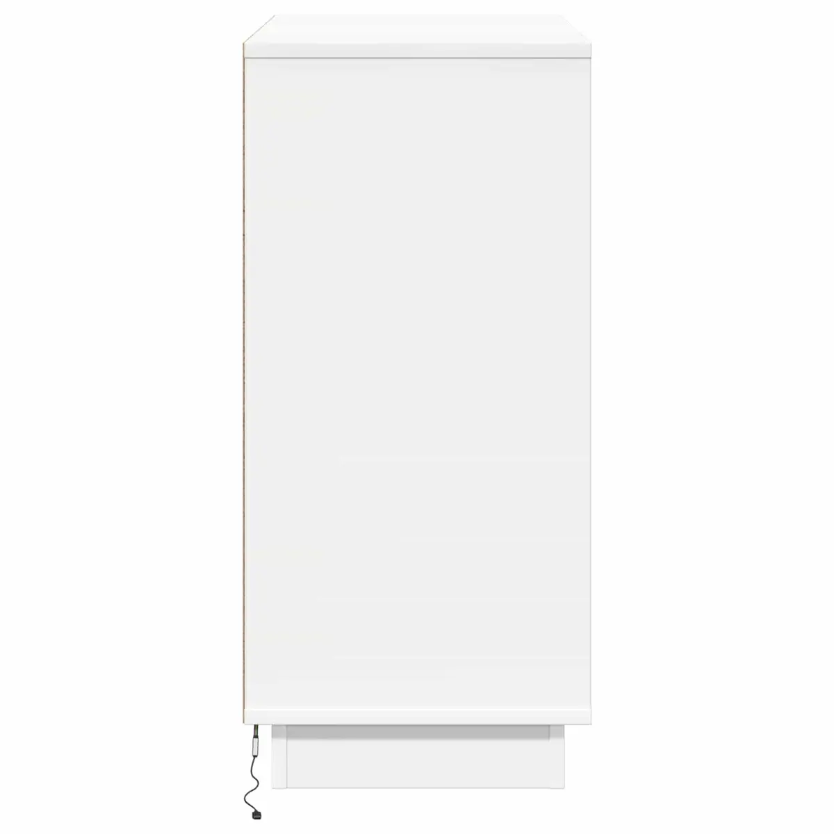 LED Sideboard White Modern Storage Cabinet Engineered Wood Hinged Doors Dining