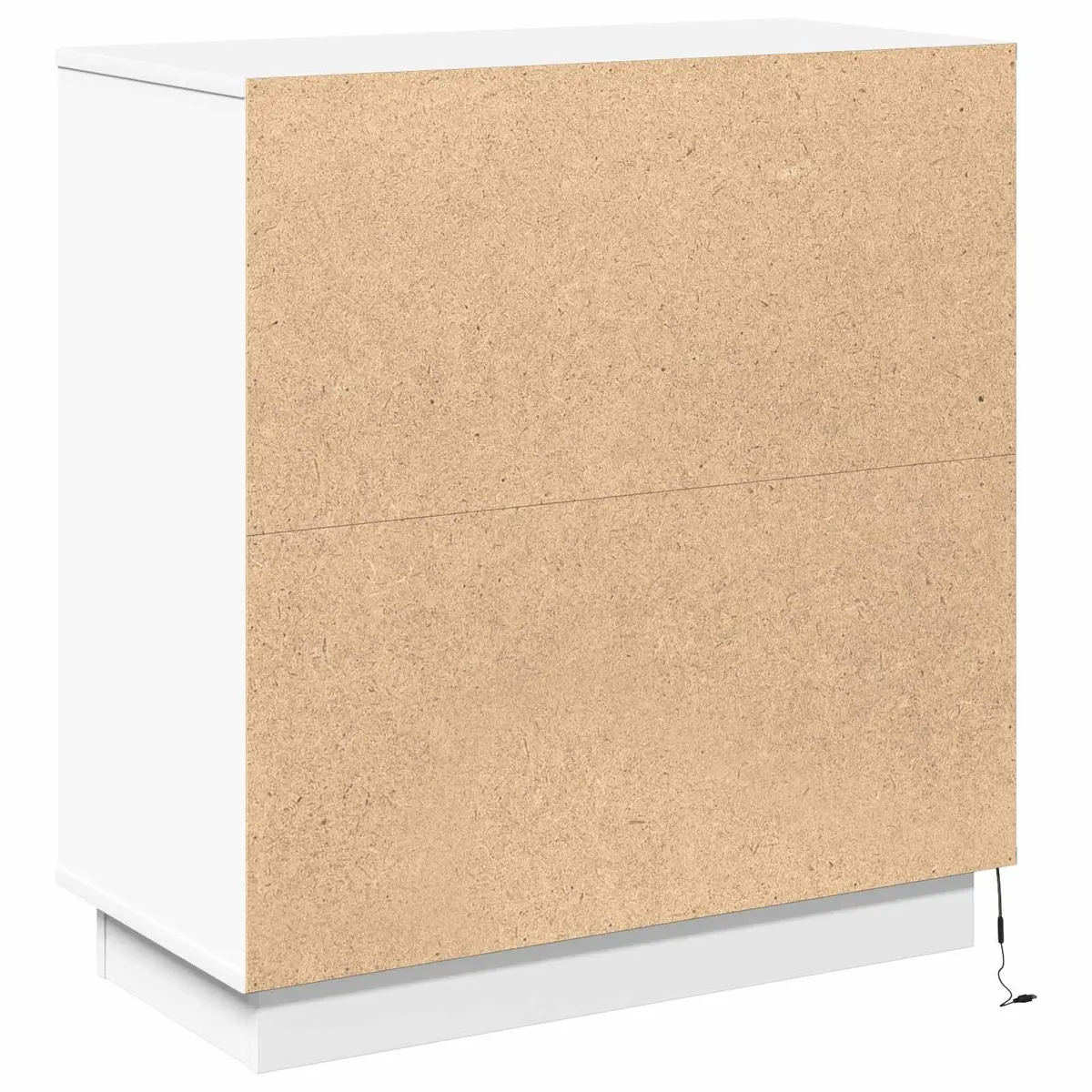 LED Sideboard White Modern Storage Cabinet Engineered Wood Hinged Doors Dining