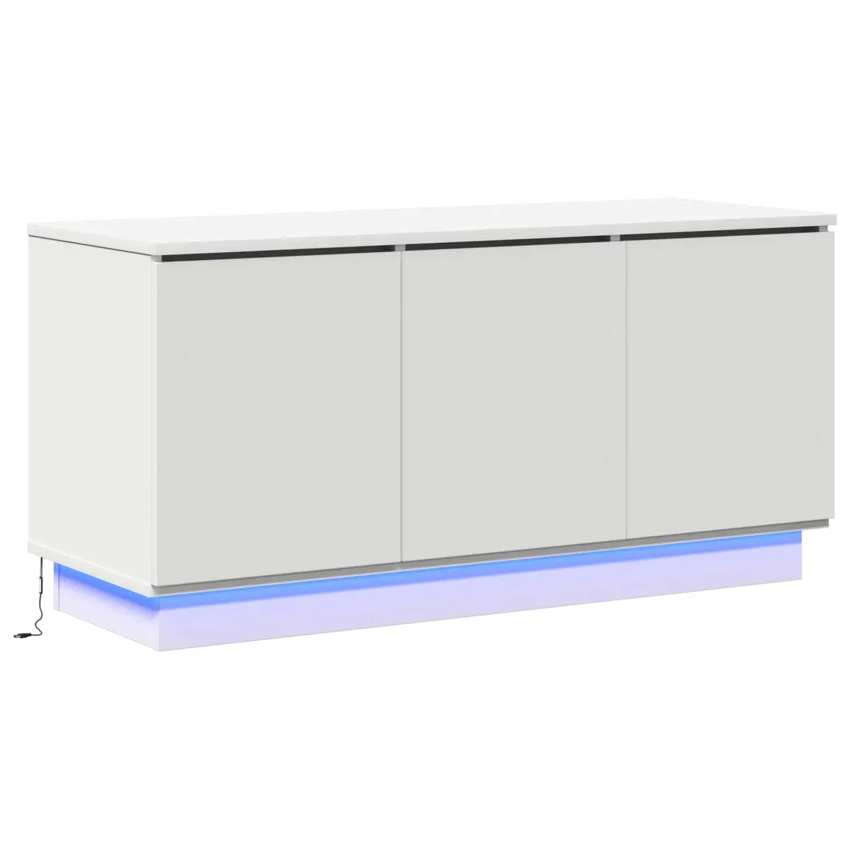 TV Cabinet White 100x38x49cm Engineered Wood with LED Lighting