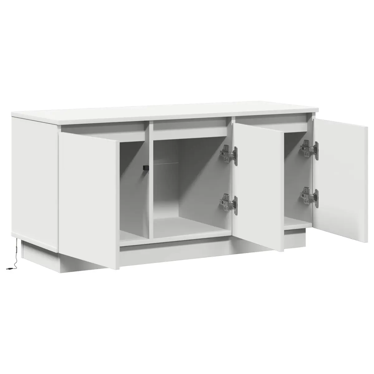 TV Cabinet White 100x38x49cm Engineered Wood with LED Lighting