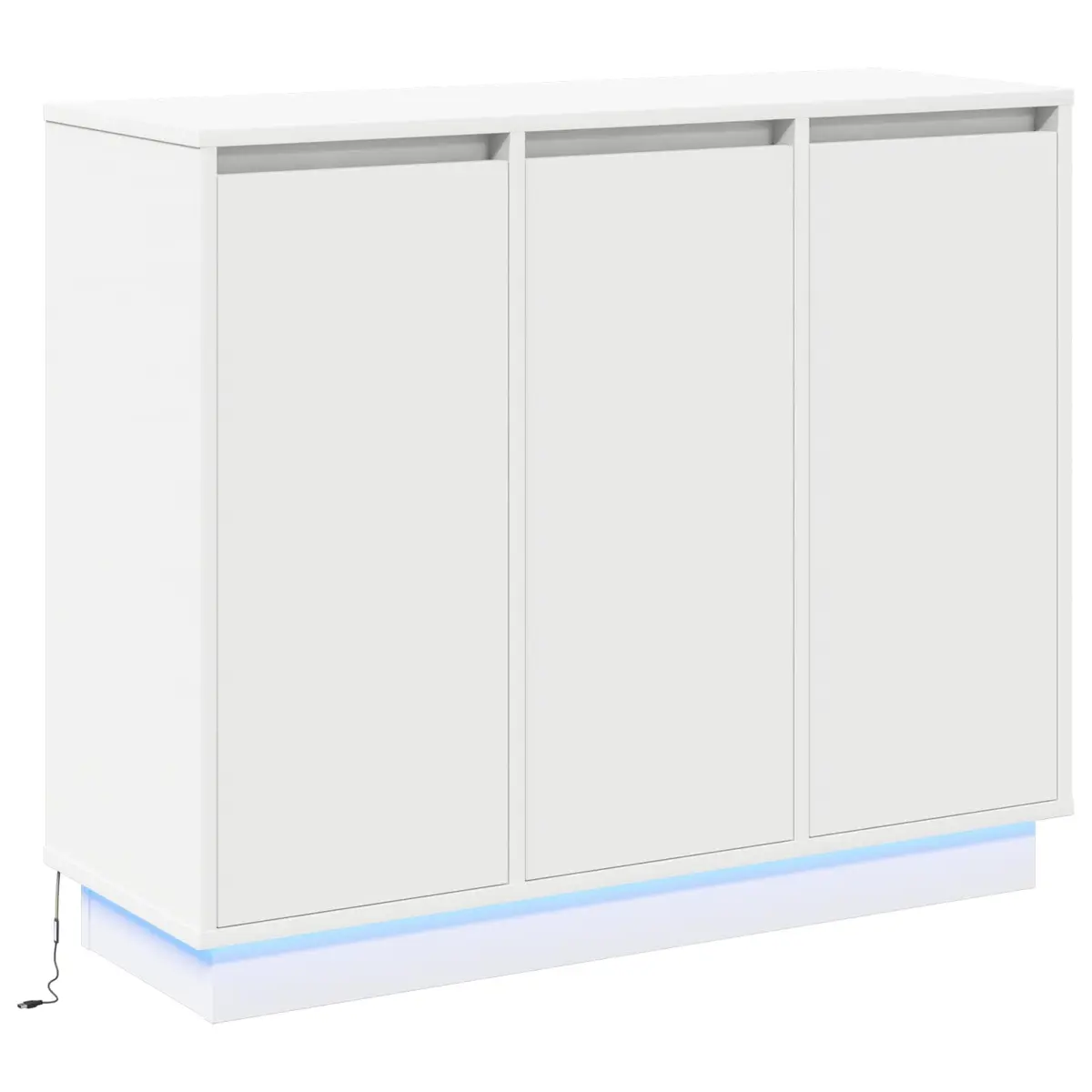 LED Sideboard White 90 x 32 x 75 cm Storage Cabinet with Lights Modern Living