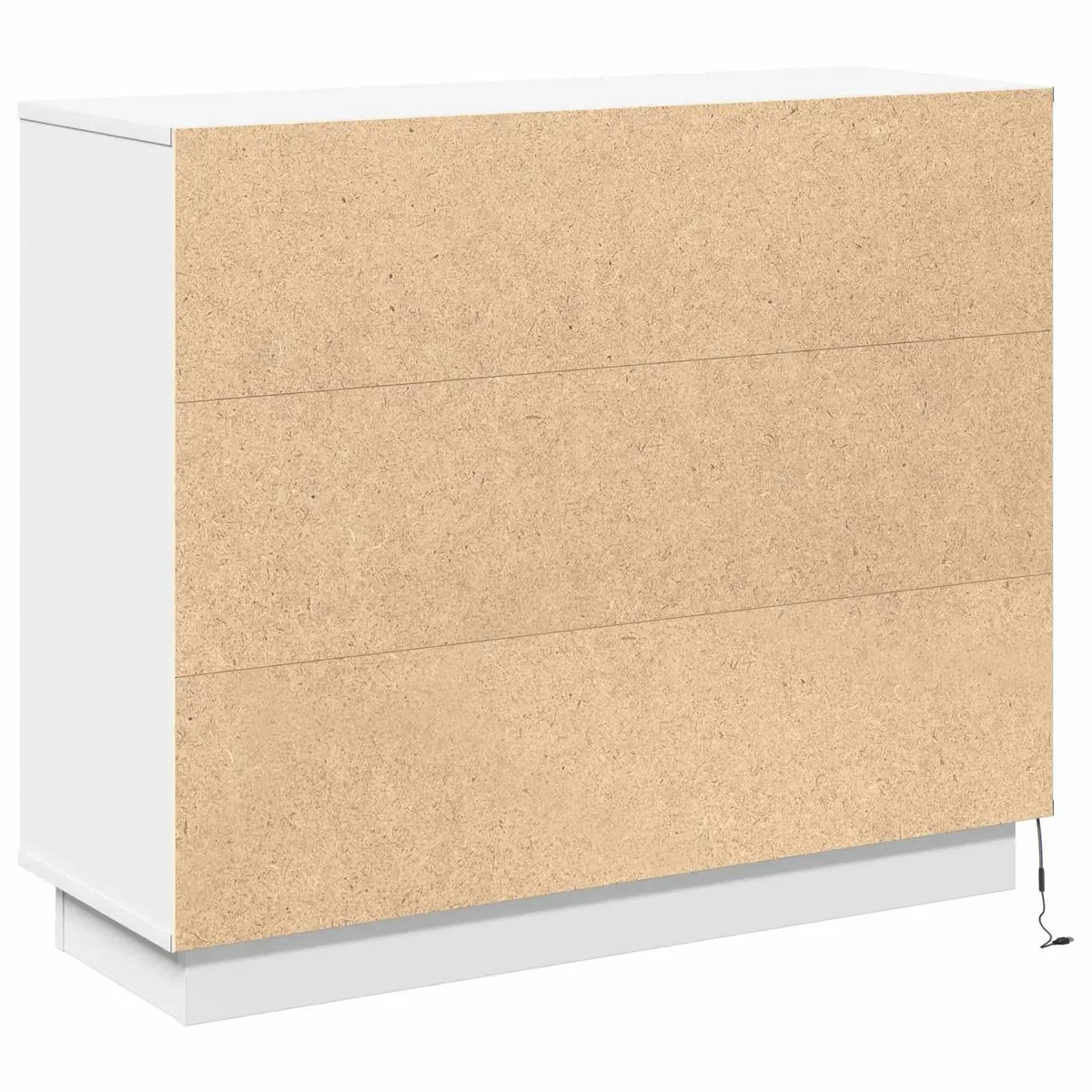 LED Sideboard White 90 x 32 x 75 cm Storage Cabinet with Lights Modern Living